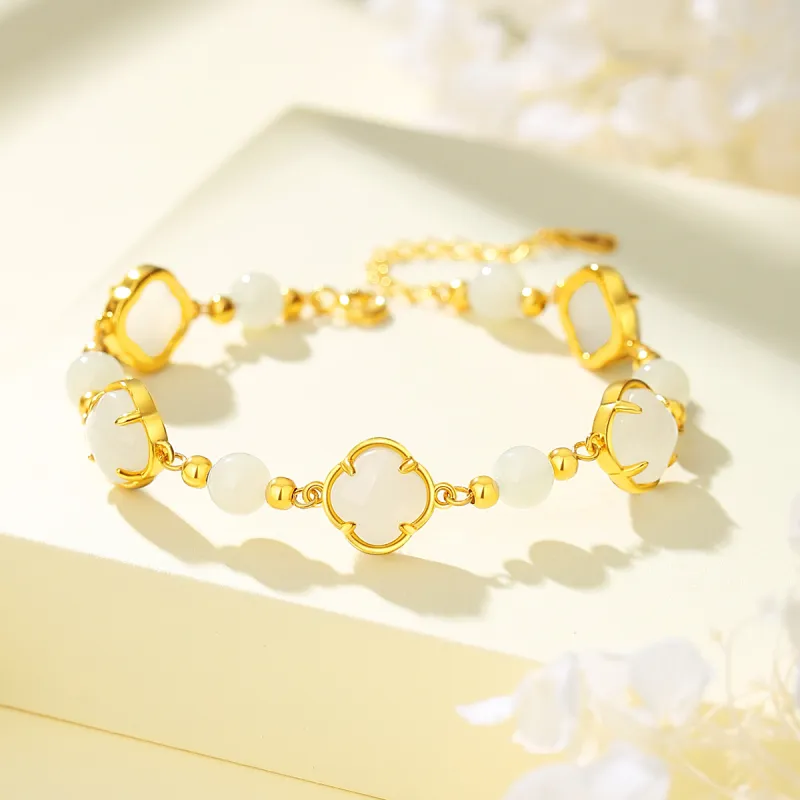 CHOW TAI KING Hetian Jade Bracelets White Jade/Pale Greenish White Jade Women's-3