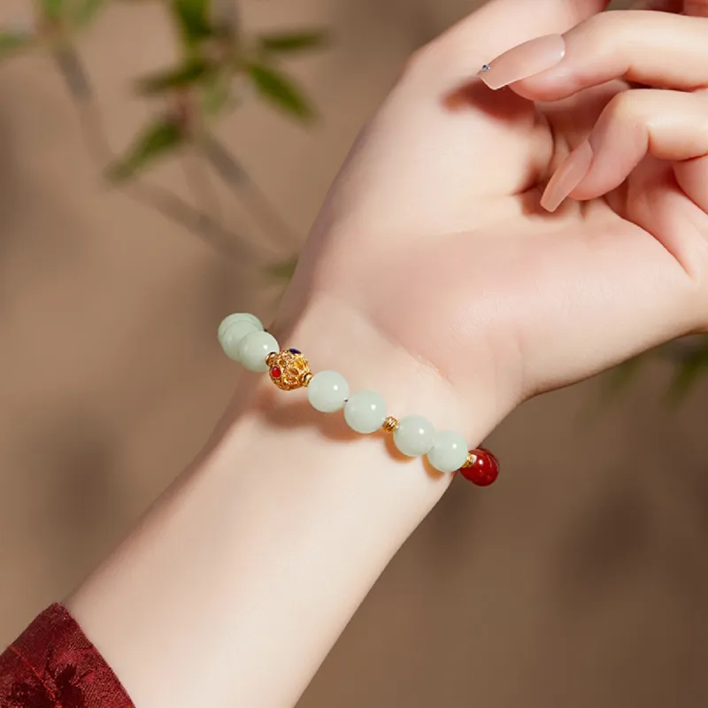 CHOW TAI KING Hetian Jade Bracelets White Jade/Pale Greenish White Jade Women's-4