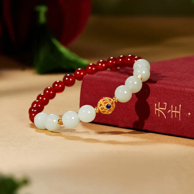 CHOW TAI KING Hetian Jade Bracelets White Jade/Pale Greenish White Jade Women's-2