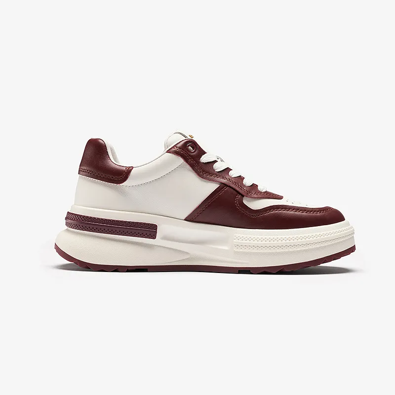 Le Saunda Lightweight Height Increasing Low Top Skateboard Shoes Women's Red-13