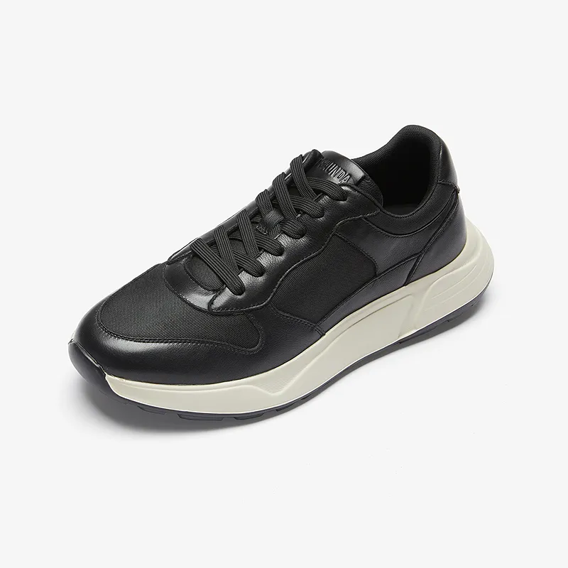 Le Saunda Lightweight Height Increasing Low Top Casual Shoes Men's Black-2