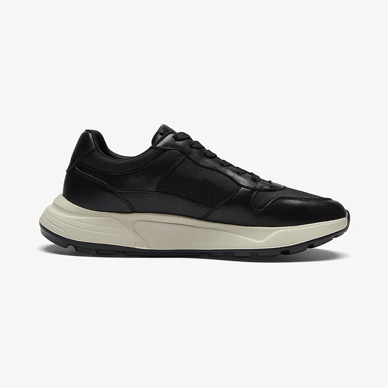 Le Saunda Lightweight Height Increasing Low Top Casual Shoes Men's Black-1