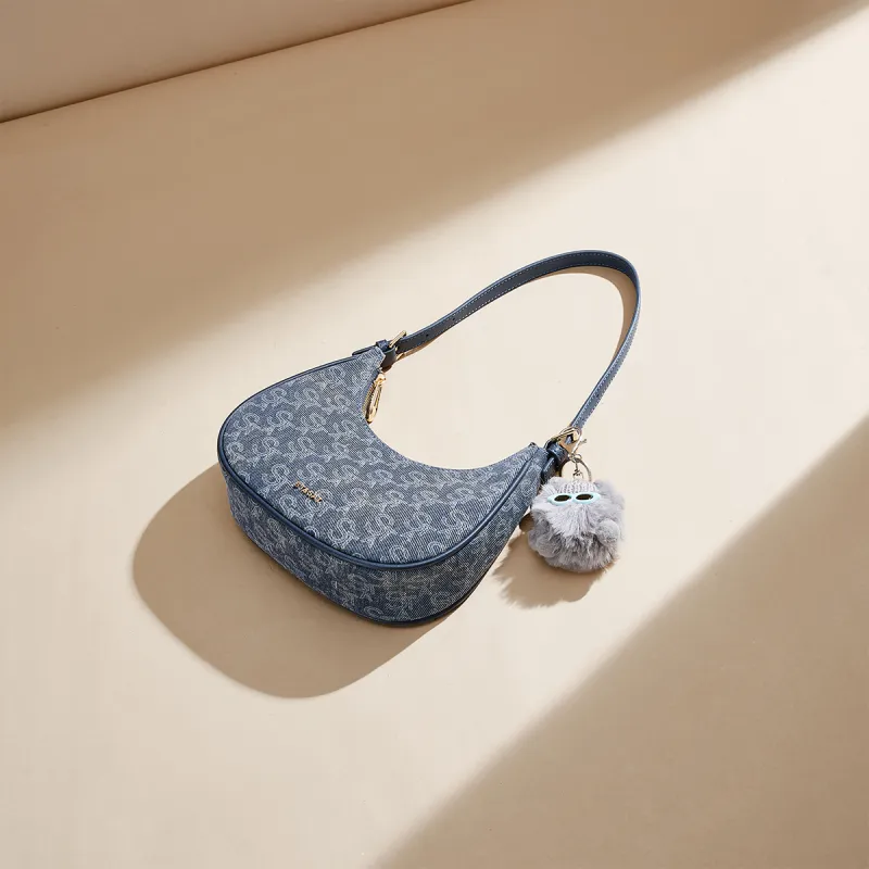 ST&SAT Fabric Handbag, Crossbody Bag, Shoulder Bag Regular Women's Blue-5