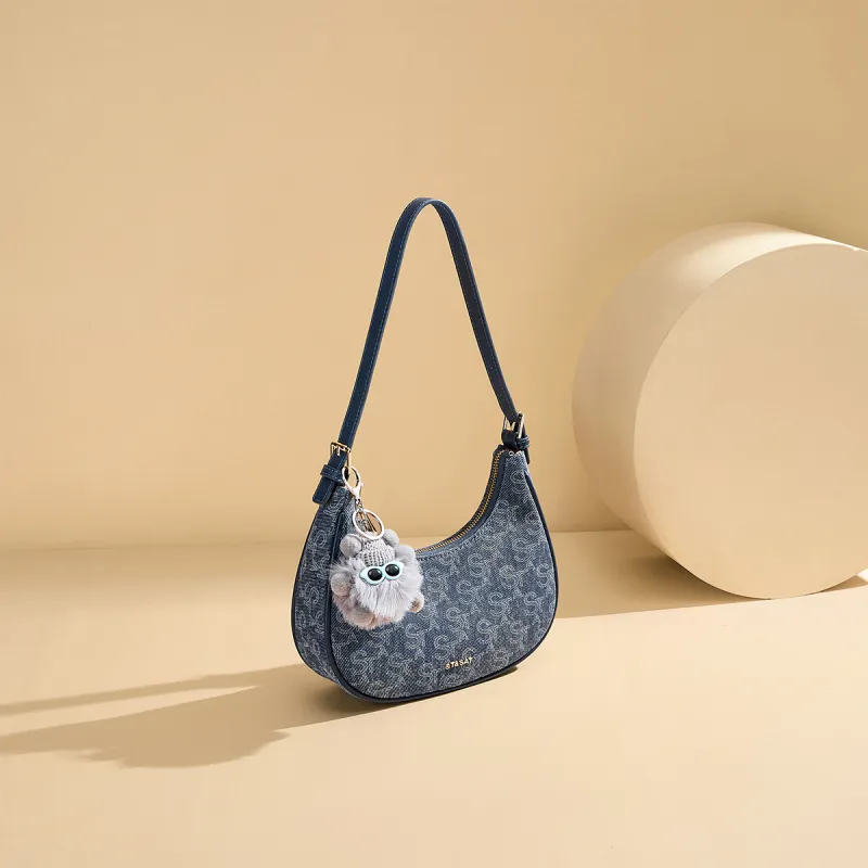 ST&SAT Fabric Handbag, Crossbody Bag, Shoulder Bag Regular Women's Blue-4