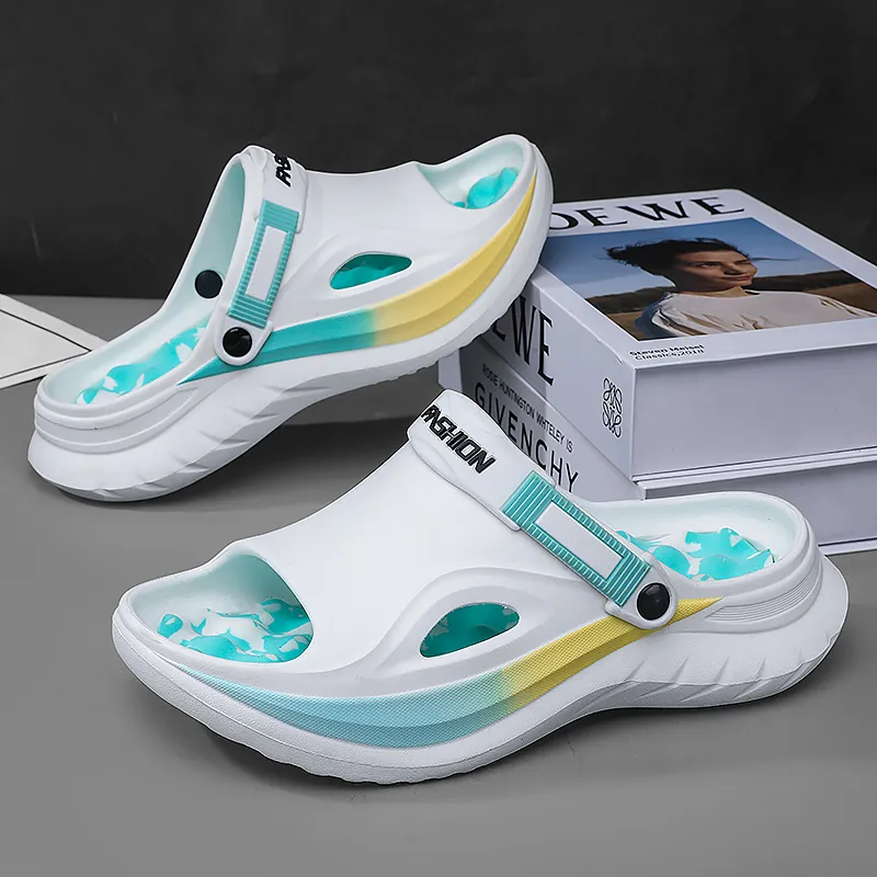 NANJIREN Beach Sandals Men White Green/White Blue/White Black-3