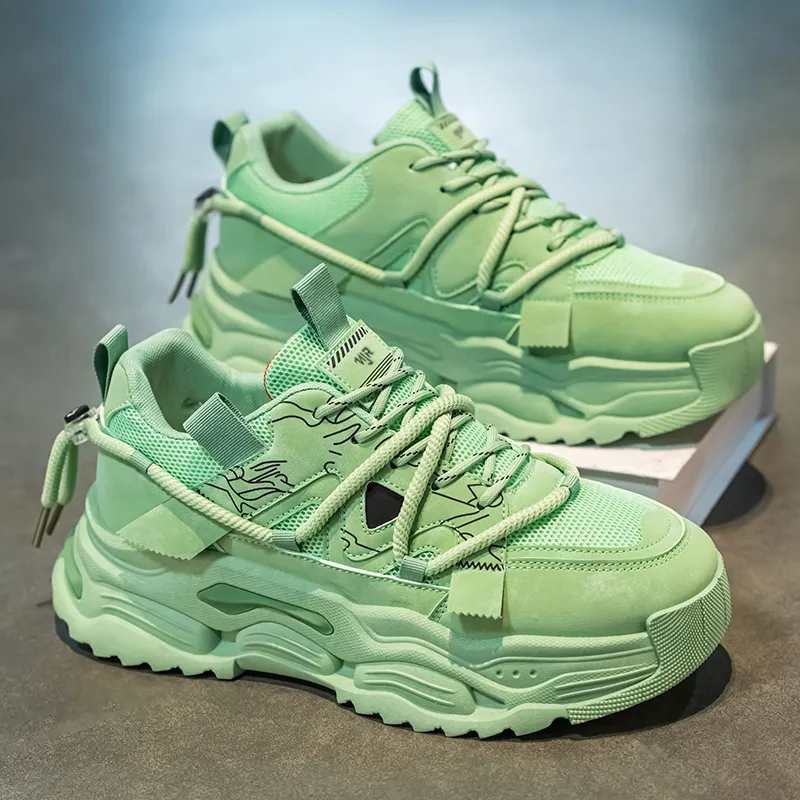 NANJIREN Abrasion Resistant Height Increasing Low Top Chunky Sneakers Men's-9