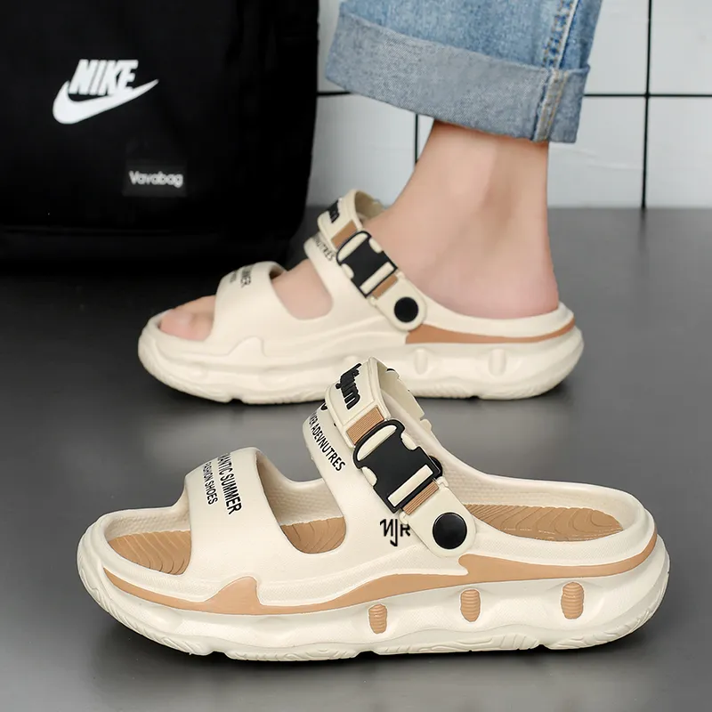 NANJIREN Beach Sandals Unisex White Blue/Beige Brown/Matcha Green/Black Orange-5