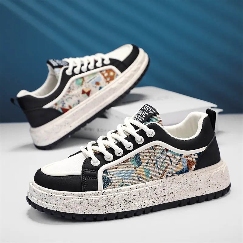 NANJIREN Slip Resistant Shock Absorbers With Abrasion Resistant Properties Low Top Skateboard Shoes Men's-2