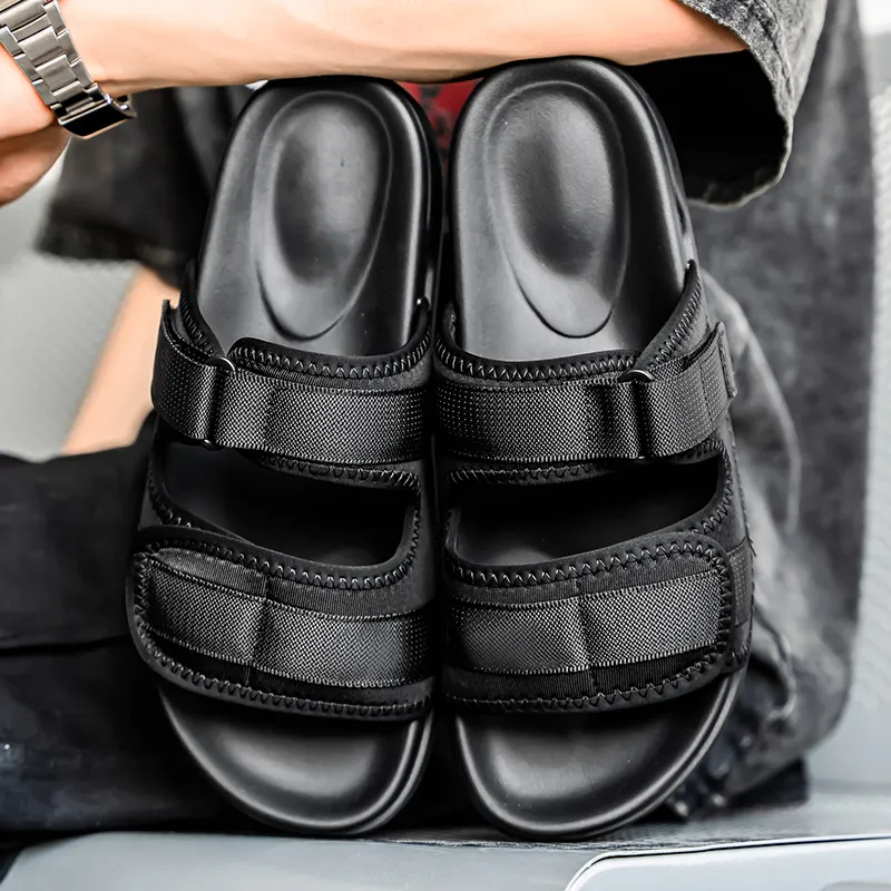 NANJIREN Slide Slippers Men Black-2