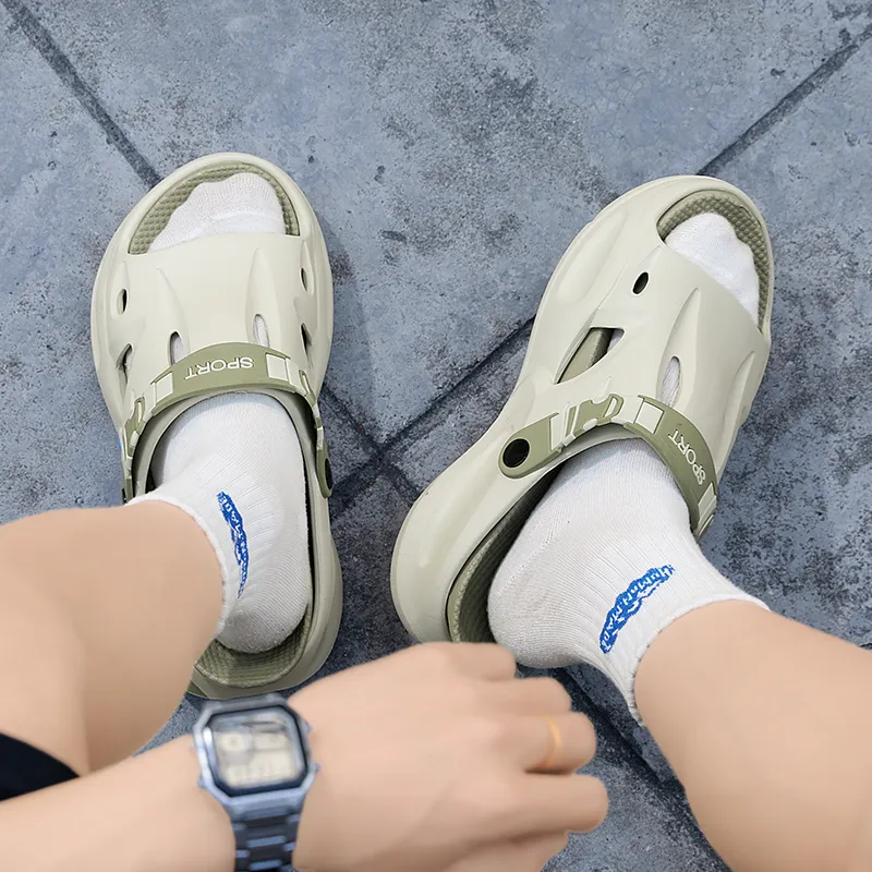NANJIREN Beach Sandals Men White Blue/White Green/Mint Green/Gray Black/Black Orange-23