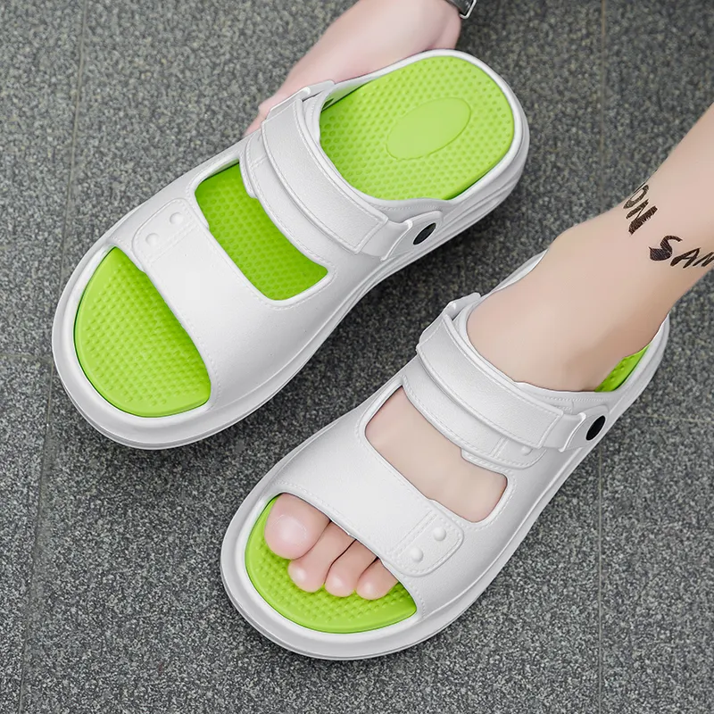 NANJIREN Beach Sandals Men White/Khaki/Navy Blue-4