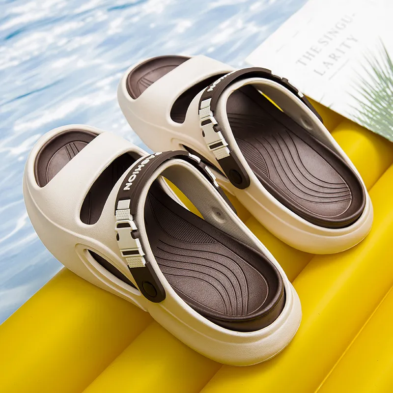 NANJIREN Beach Sandals Men Black Orange/Gray Blue/Khaki Brown-13