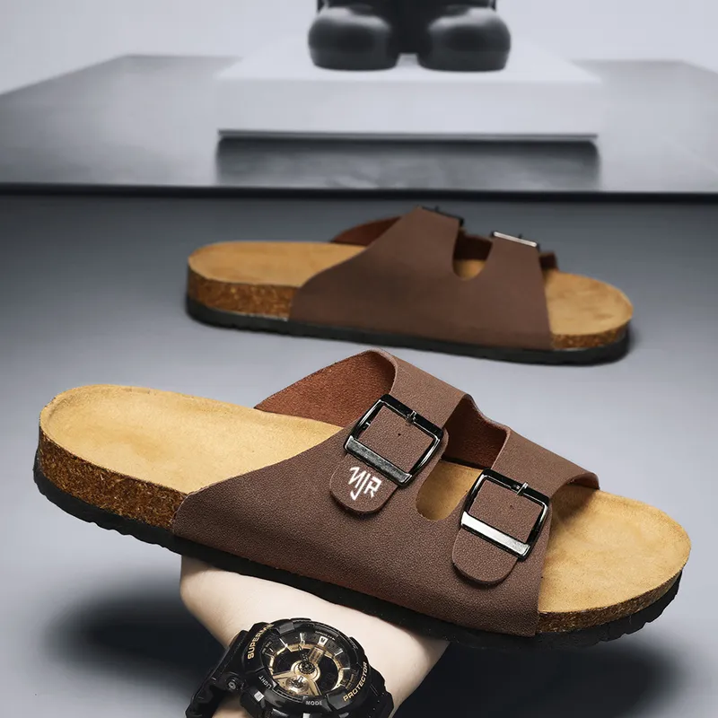 NANJIREN Slip Resistant Abrasion Resistant Slide Slippers Men's-5