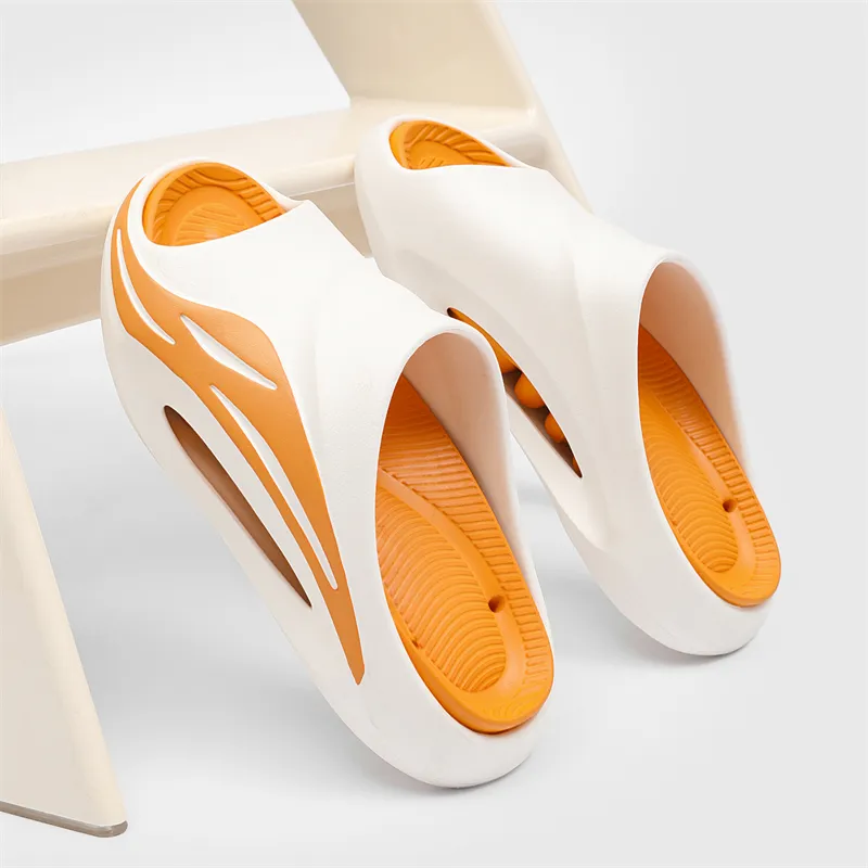 NANJIREN Slide Slippers Unisex Black White/White Black/White Green/White Orange/Black Orange/Black Purple-17