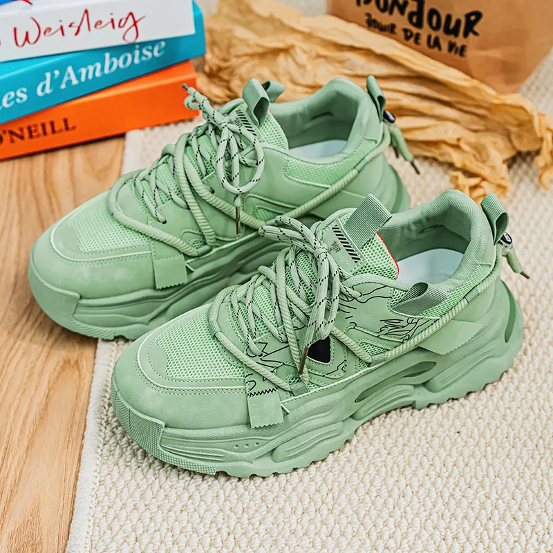NANJIREN Abrasion Resistant Height Increasing Low Top Chunky Sneakers Men's-7