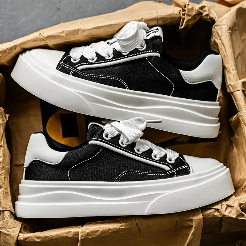 NANJIREN Slip Resistant Shock Absorbers With Abrasion Resistant Properties Low Top Skateboard Shoes Men's-2