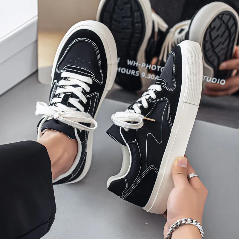 NANJIREN Slip Resistant Shock Absorbers With Abrasion Resistant Properties Low Top Skateboard Shoes Men's-1