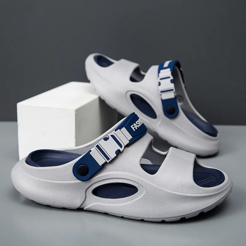 NANJIREN Beach Sandals Men Black Orange/Gray Blue/Khaki Brown-7