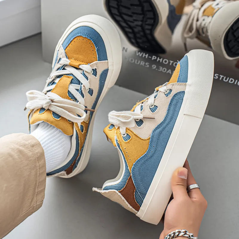 NANJIREN Slip Resistant Shock Absorbers With Abrasion Resistant Properties Low Top Skateboard Shoes Men's-7