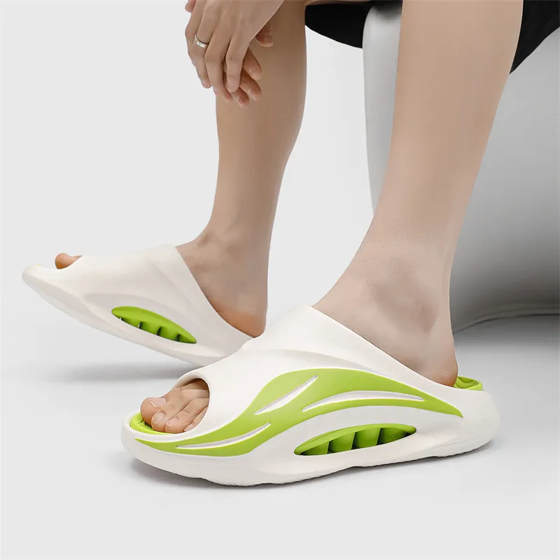 NANJIREN Slide Slippers Unisex Black White/White Black/White Green/White Orange/Black Orange/Black Purple-14