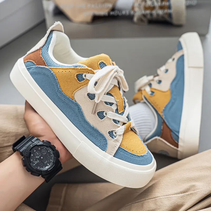 NANJIREN Slip Resistant Shock Absorbers With Abrasion Resistant Properties Low Top Skateboard Shoes Men's-6