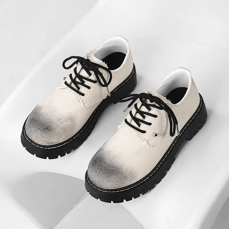 NANJIREN Men's Casual Shoes Men Low Top White/Gray/Black-2