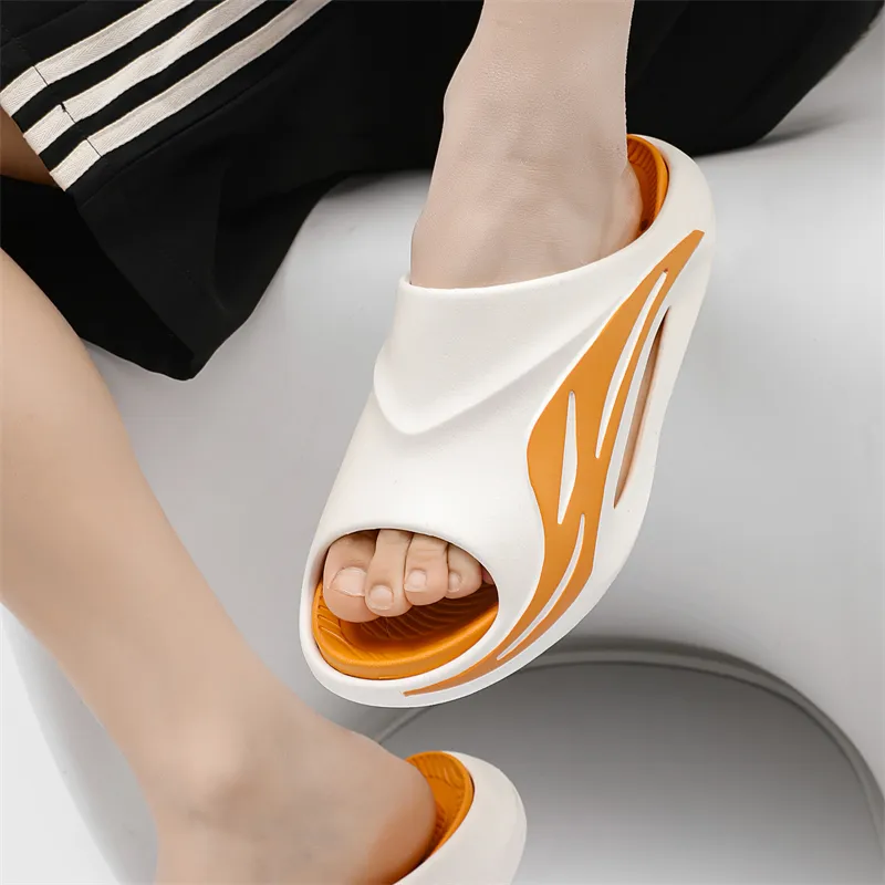 NANJIREN Slide Slippers Unisex Black White/White Black/White Green/White Orange/Black Orange/Black Purple-19