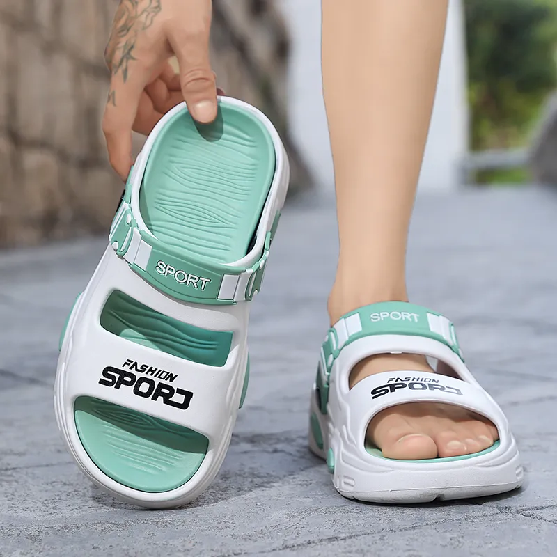 NANJIREN Beach Sandals Men White Green/Gray Black/Black Orange/Mint Green-2