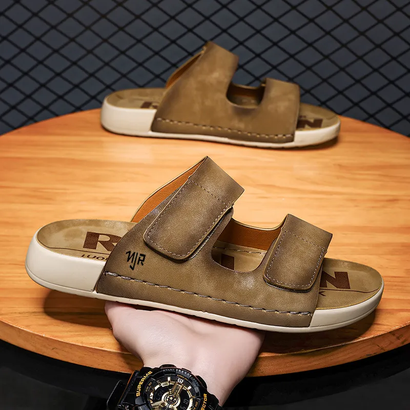 NANJIREN Slide Slippers Men Khaki/Gray-2