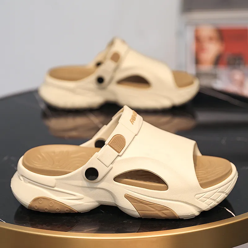 NANJIREN Beach Sandals Men White Black/Black White/White Green/Beige Brown-14