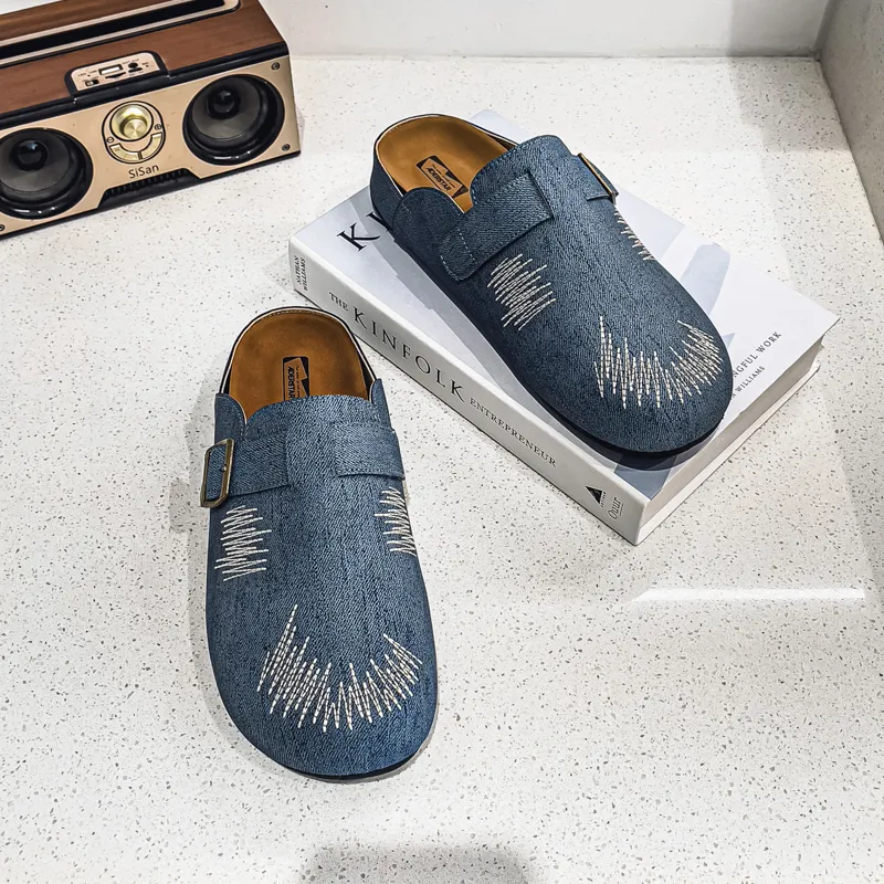 NANJIREN Quiet Abrasion Resistant Slip Resistant Closed Toe Slippers Men's-1
