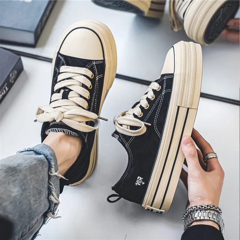 NANJIREN Anti Slip And Wear Resistant Height Increasing Low Top Skateboard Shoes Men's-7