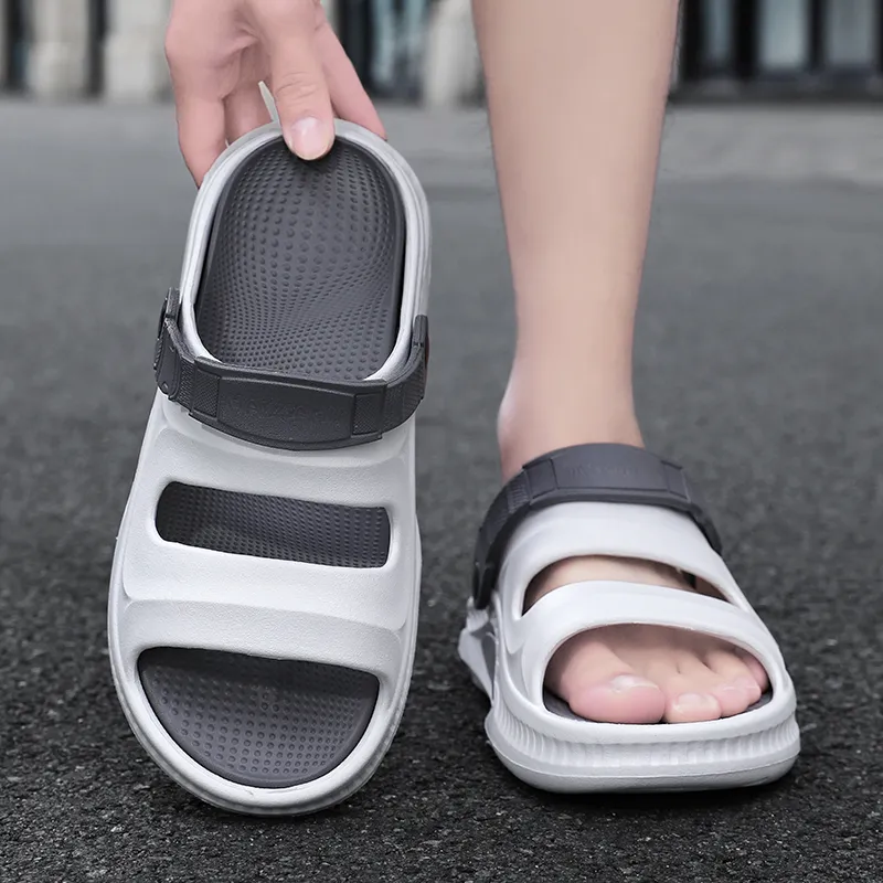 NANJIREN Beach Sandals Men Black Gray/Black Purple/White Gray/Olive Green-12