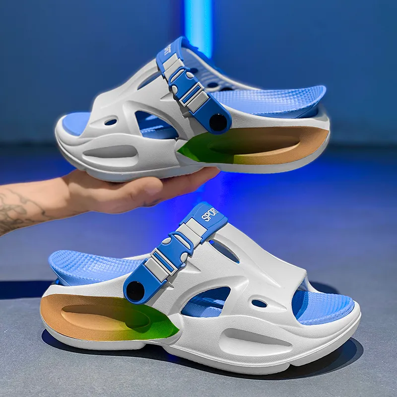 NANJIREN Beach Sandals Men White Blue/White Green/Mint Green/Gray Black/Black Orange-4