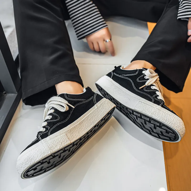 NANJIREN Slip Resistant Cushioning Abrasion Resistant Lightweight Low Top Skateboard Shoes Men's-4
