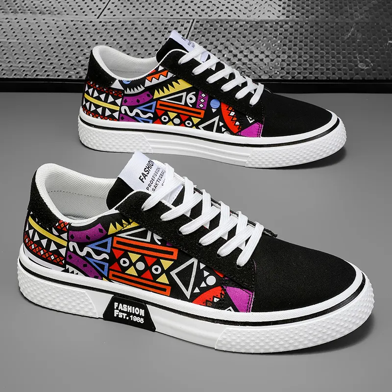 NANJIREN Slip Resistant Shock Absorbers With Abrasion Resistant Properties Low Top Skateboard Shoes Men's Black-1