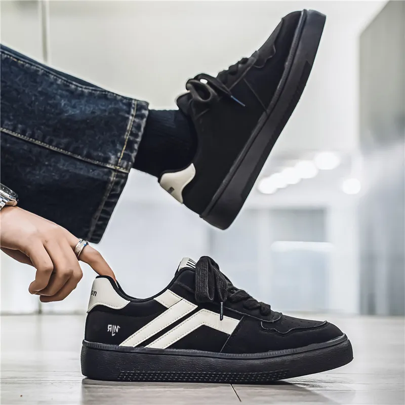 NANJIREN Slip Resistant Shock Absorbers With Abrasion Resistant Properties Low Top Skateboard Shoes Men's-7