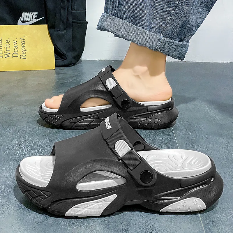 NANJIREN Beach Sandals Men White Black/Black White/White Green/Beige Brown-12