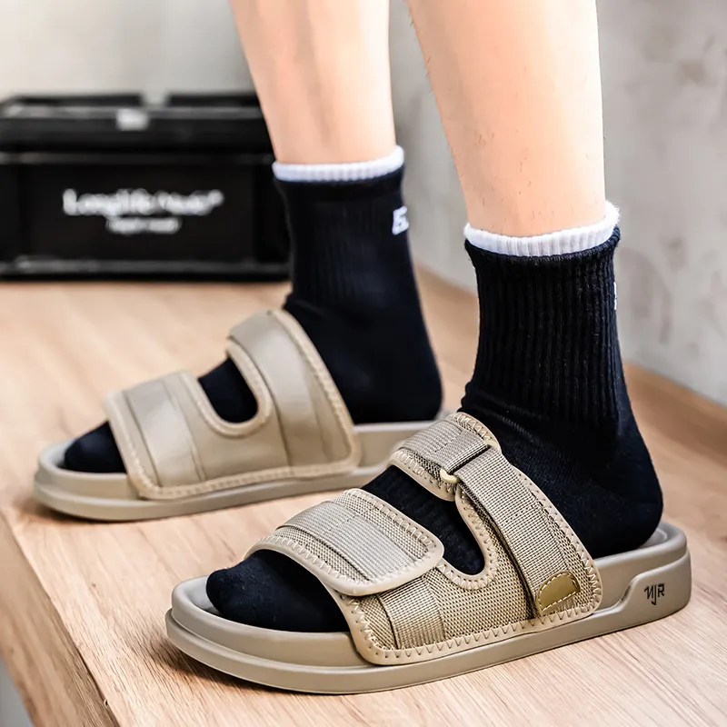 NANJIREN Slide Slippers Men Black-9