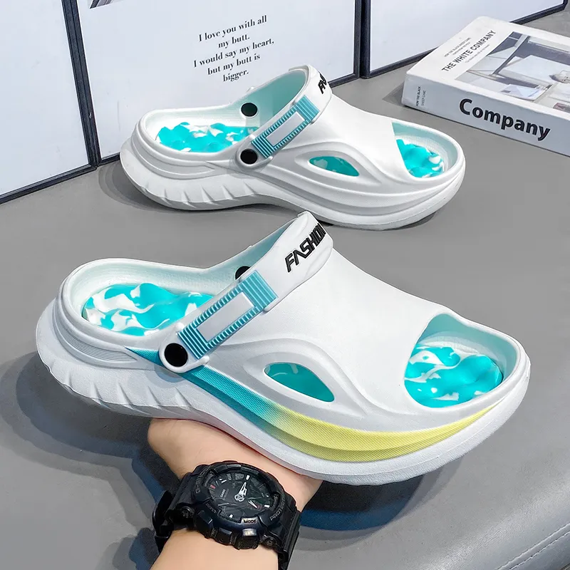 NANJIREN Beach Sandals Men White Green/White Blue/White Black-4