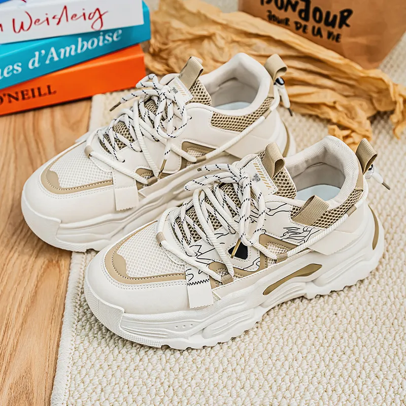 NANJIREN Abrasion Resistant Height Increasing Low Top Chunky Sneakers Men's-12