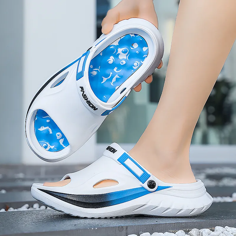 NANJIREN Beach Sandals Men White Green/White Blue/White Black-6