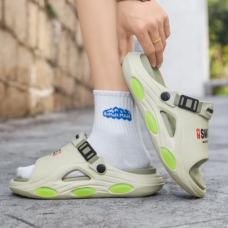 NANJIREN Beach Sandals Men White/Blue/Black/Gray/Mint Green/Beige Brown-15
