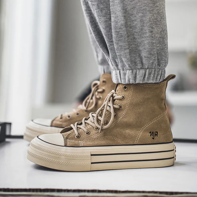 NANJIREN Anti Slip And Wear Resistant Height Increasing High Top Canvas Shoes Unisex Box-11