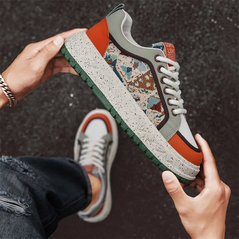 NANJIREN Slip Resistant Shock Absorbers With Abrasion Resistant Properties Low Top Skateboard Shoes Men's-12