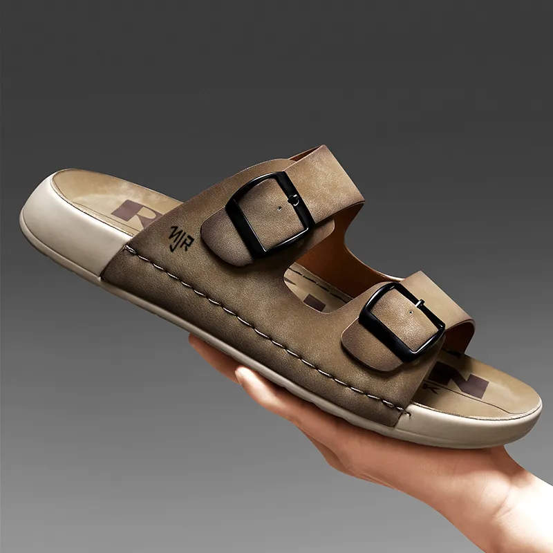 NANJIREN Slide Slippers Men Khaki/Gray-1
