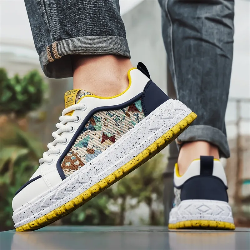 NANJIREN Slip Resistant Shock Absorbers With Abrasion Resistant Properties Low Top Skateboard Shoes Men's-7