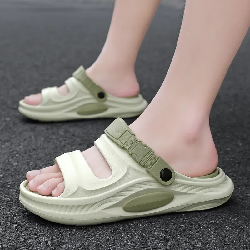 NANJIREN Beach Sandals Men Black Gray/Black Purple/White Gray/Olive Green-18