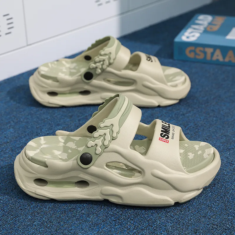 NANJIREN Beach Sandals Unisex Khaki/Black/White/Gray Black/Fruit Green/Navy Blue-22
