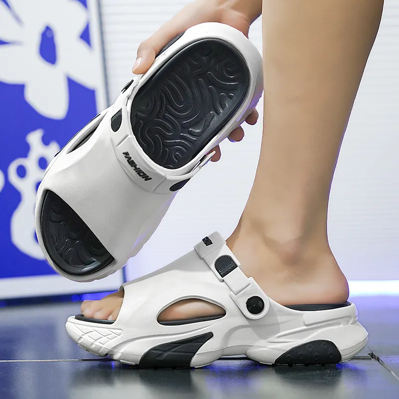 NANJIREN Beach Sandals Men White Black/Black White/White Green/Beige Brown-6